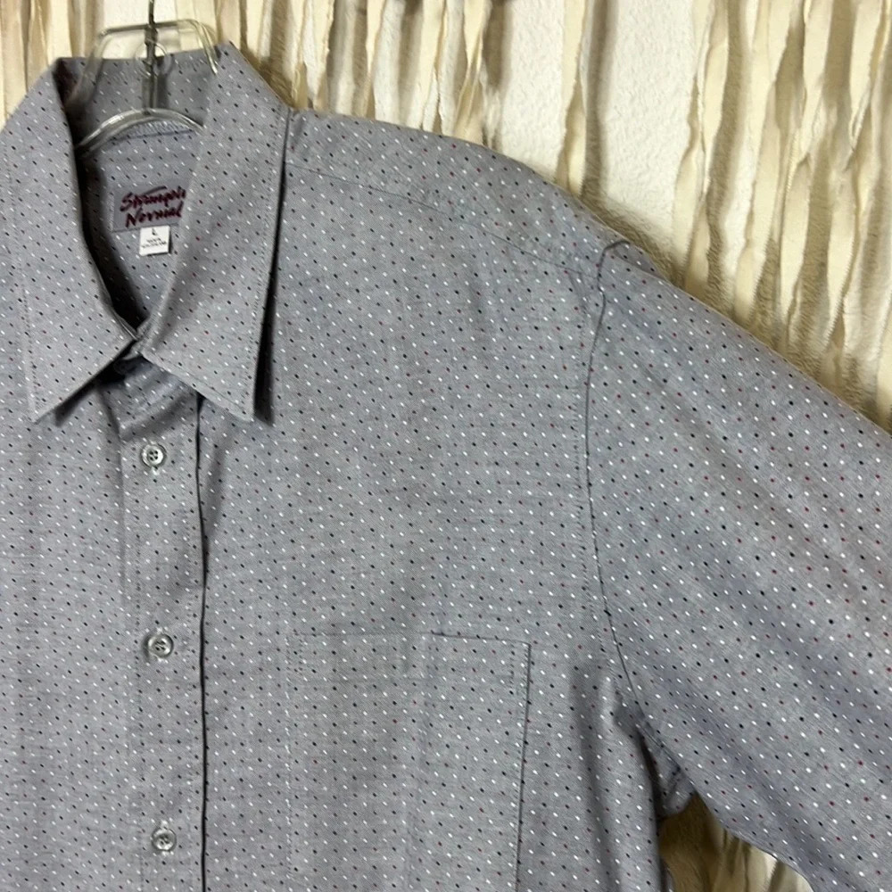 Strangely Normal Long Sleeve Button Down Dress Shirt Size Large - Picture 3 of 9
